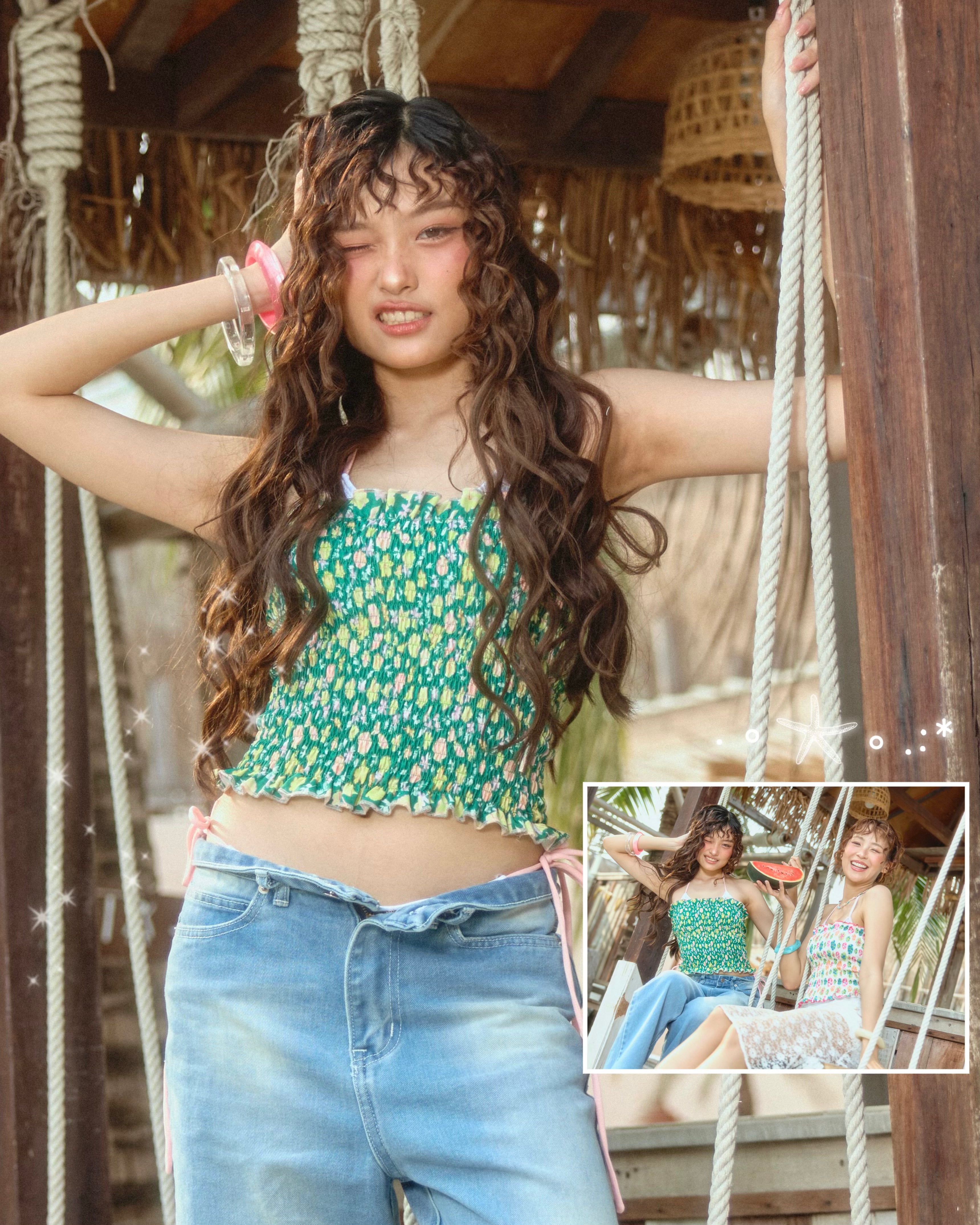 RUFFLE TOP (TROPICAL)
