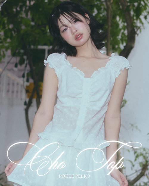 CHO TOP (WHITE EYELET)