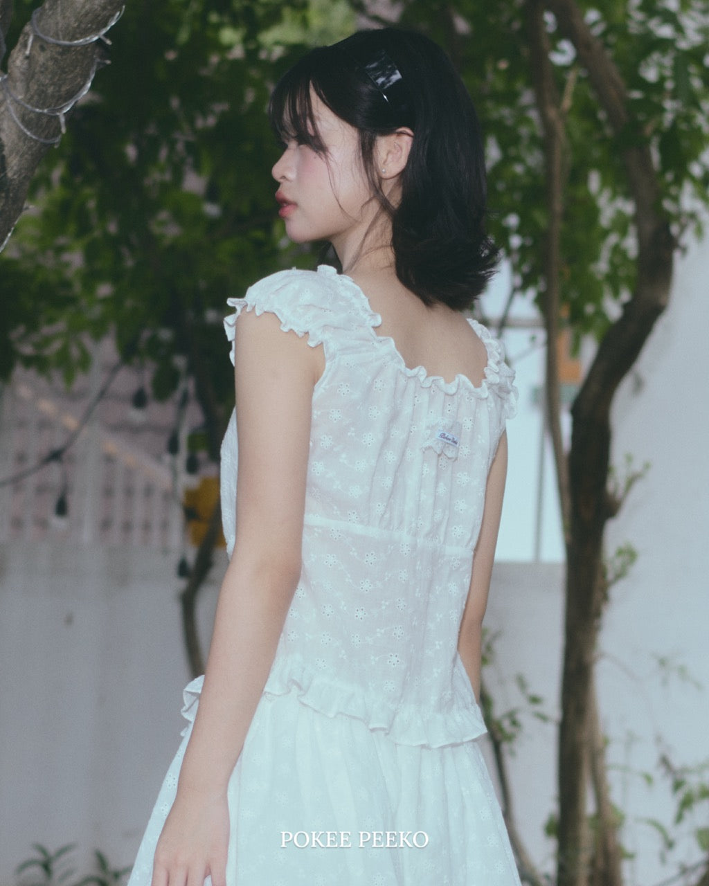 CHO TOP (WHITE EYELET)
