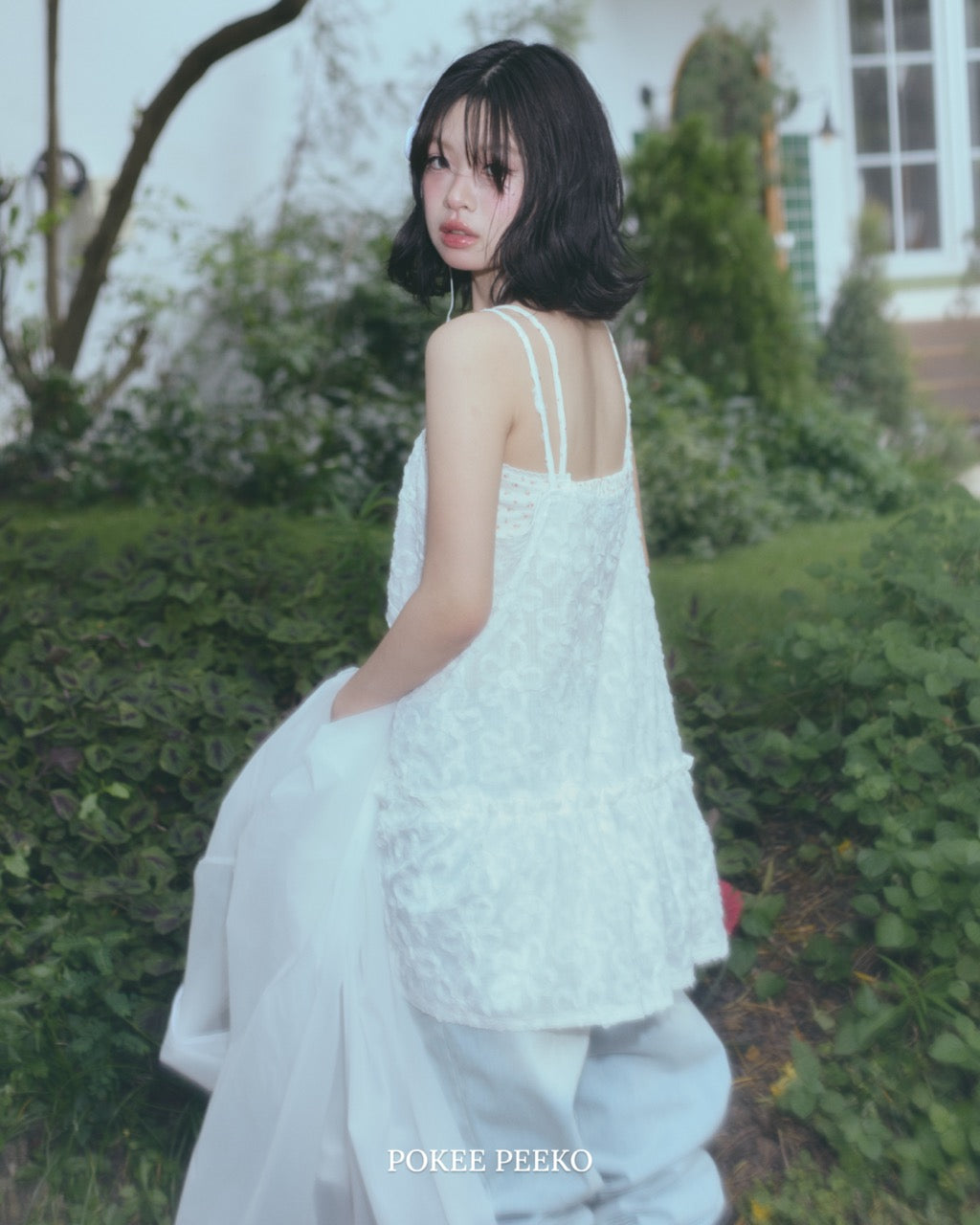 LACE MINI DRESS (WHITE FLOWER)